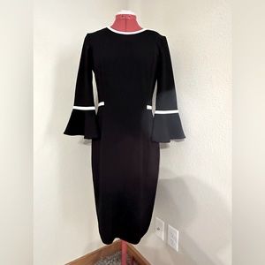 Calvin Klein Black w/white trim dress. Size 6.
